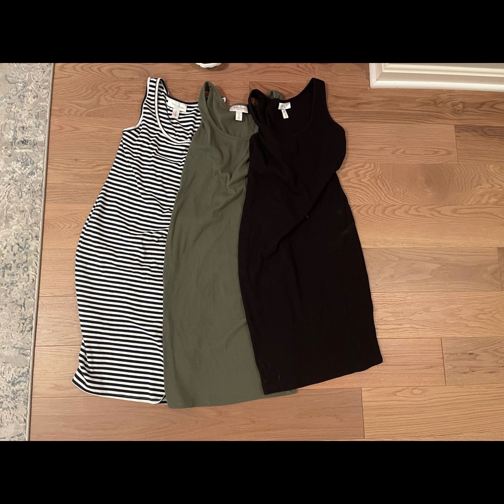 3 maternity form fitting dresses